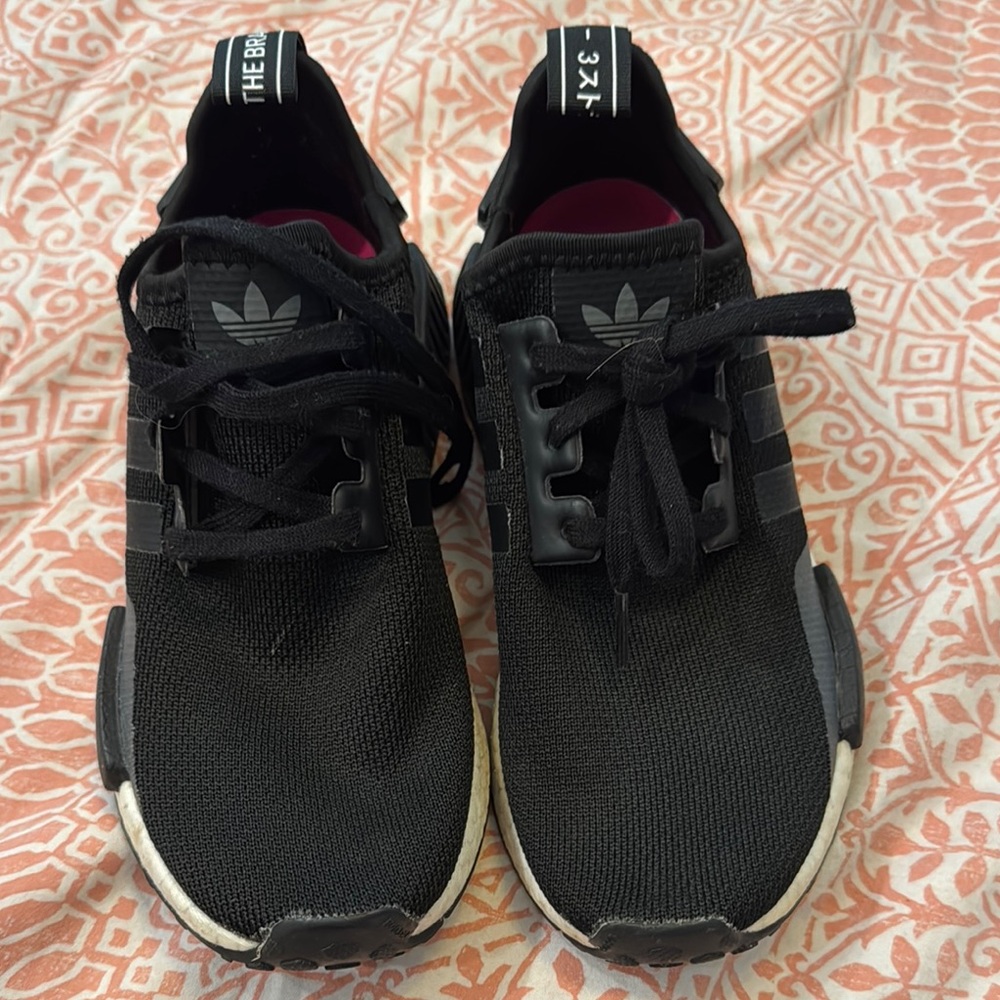 Adidas Black Sneakers with White Soles